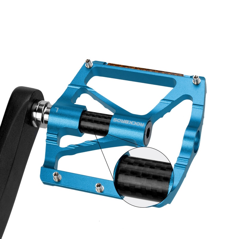 Pedali MTB Piattaforma ROCKBROS Pedali Per Bici MTB E Strada - Piattaforma Antiscivolo In Nylon, Assale 9/16'', Leggeri E Colorati (2 Pezzi) Pedana Zip Sp - Foto 2