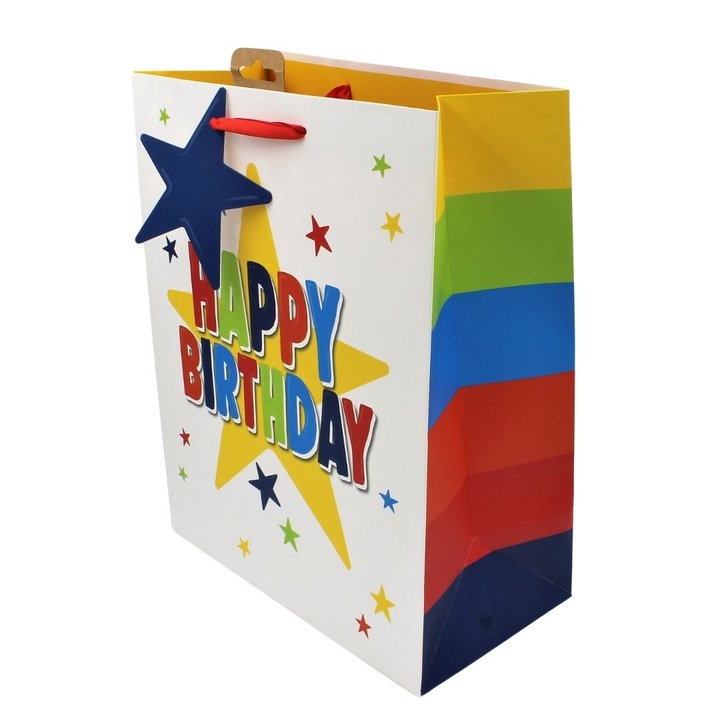 Подаръчна торба SDE L Generic Birthday, 26,5 x 33 x 12 cm, многоцветна