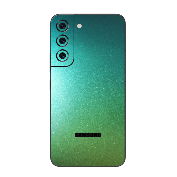 Folie Protectie iSkinz pentru Samsung Galaxy S22+ Plus 5G - Color Shift Aquamarine Simple Cut, Skin Adeziv, Cover pentru Carcasa Spate