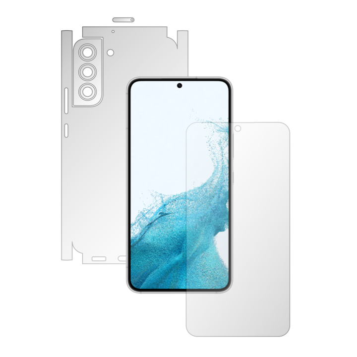 Саморегенериращо се фолио iSkinz за цяло тяло за Samsung Galaxy S22+ Plus 5G - Invisible Skinz UHD, 360 Cut, ултра-прозрачна силиконова защита на екрана, заден и страничен капак, прозрачна лепилна кожа