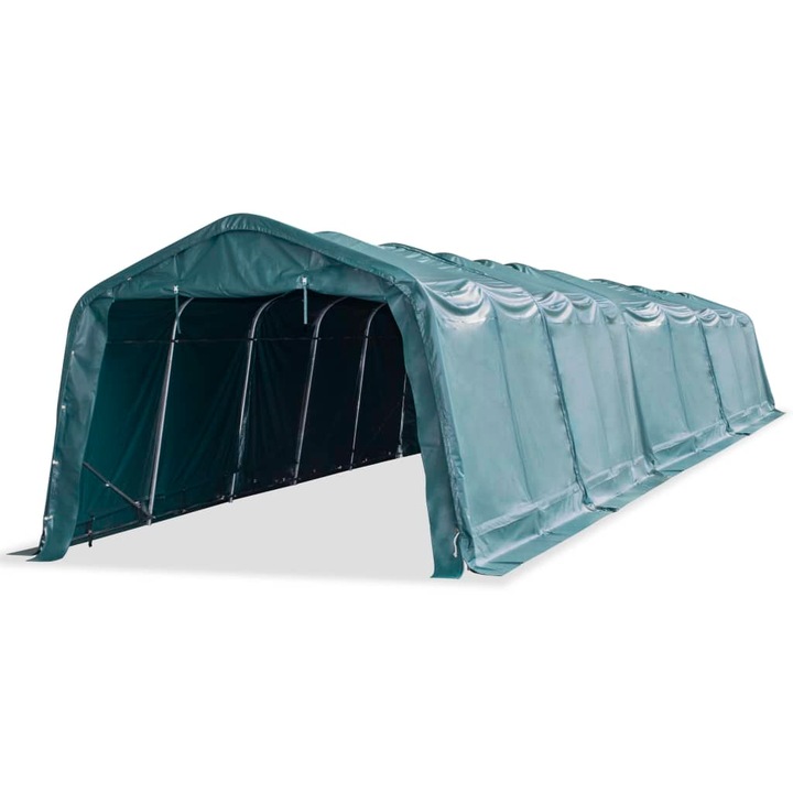 Cort mobil pentru animale verde inchis 3 vidaXL,3x16 m PVC 550 g/m², 231.64 kg