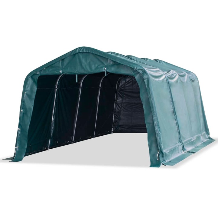 Cort mobil pentru animale verde inchis 3 vidaXL,3x6,4m PVC 550g/m², 95.7 kg