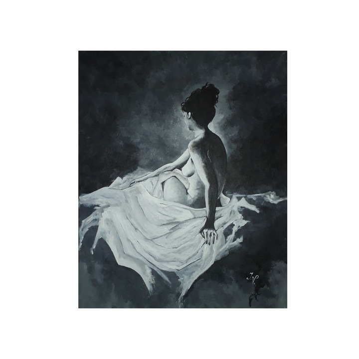 Tablou pictat manual, NUD, 40 cm x 50 cm