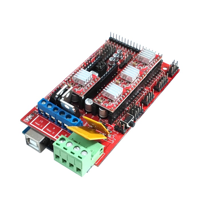 Kit Placa dezvoltare Arduino Mega2560 cu Ramps si 4 stepper A4988