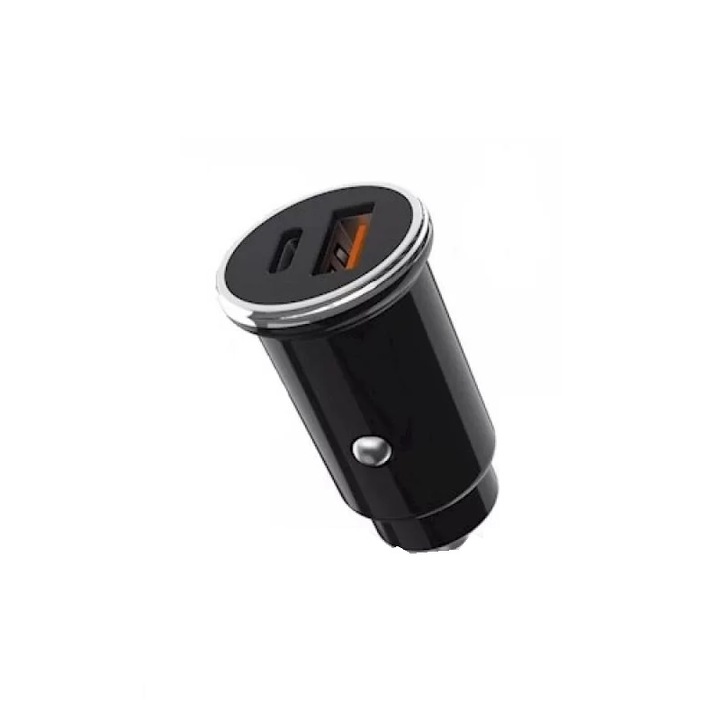 Incarcator auto XO CC25, USB/USB-C, Quick Charge 3.0, Power Delivery 5A, Negru