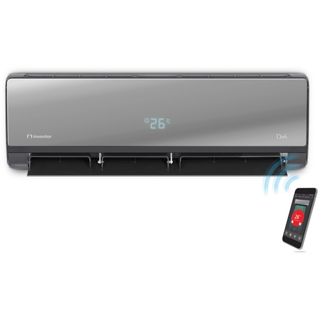 Aparat de aer conditionat Inventor DARK 9000 BTU Wi-Fi, Clasa A+++, Aqua Ionizer, Follow me, 4 way airflow, Inverter, negru, DR2VI32-09WFI/DR2VO32-09
