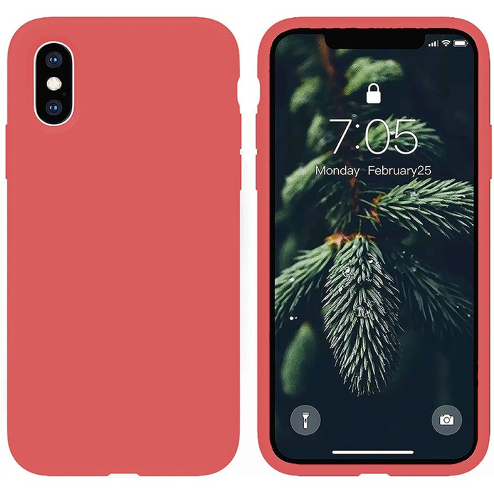 Husa CASEY STUDIOS™ pentru Apple iPhone XS Max, Soft Silicone Premium, Microfibra in Interior, Roz, de Protectie, Ultra Slim, pentru Incarcare Wireless, Margini Ridicate pentru Protectia Ecranului si a Camerelor