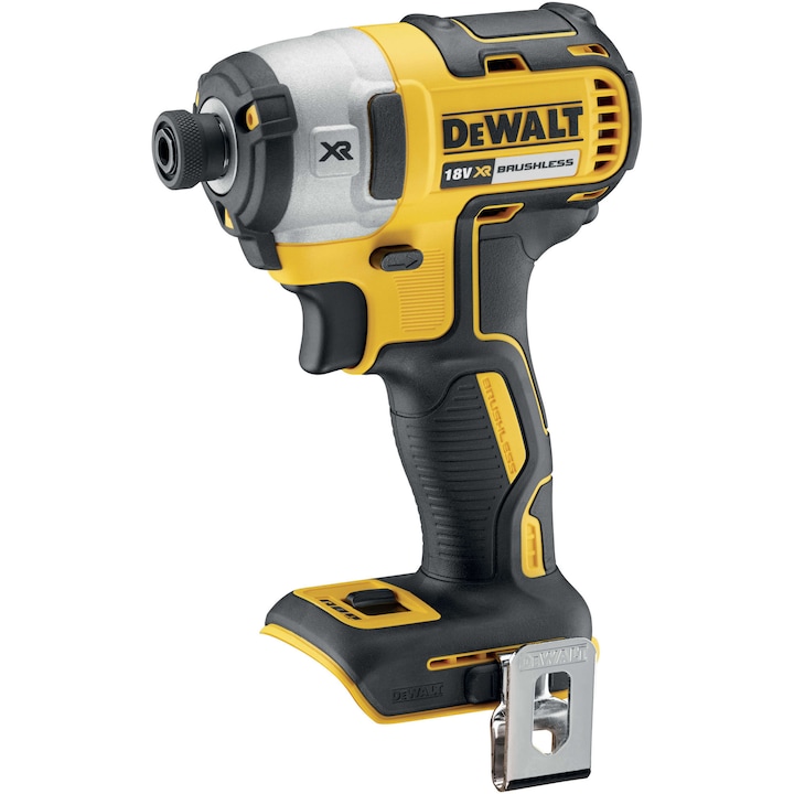Акумулаторен ударен винтоверт Dewalt DCF887N-XJ, 18 V, 400W, 2 Ah, Максимален въртящ момент 205 Nm, 3250 об/мин, 3 скорости, Скоба за колан, Магнитен адаптер, Без батерия/зарядно устройство