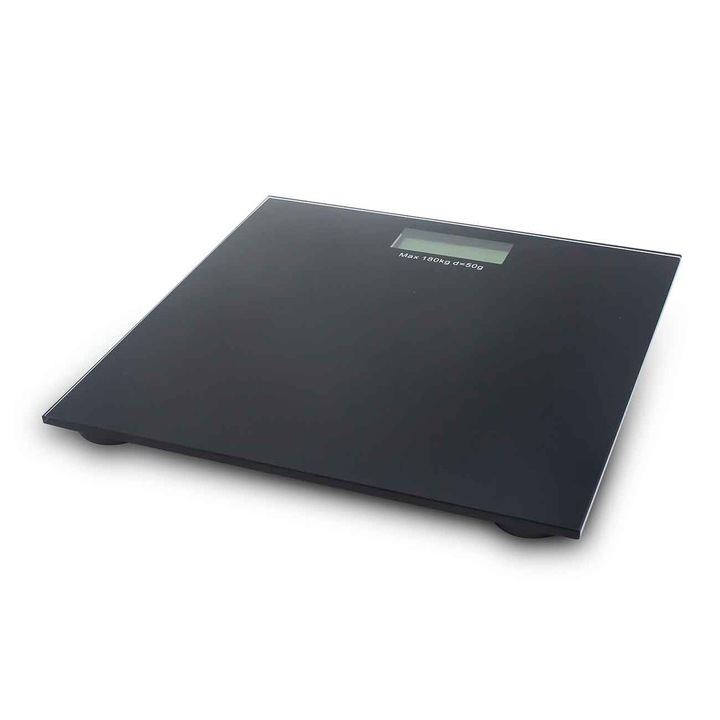 Дигитален кантар sapir sp 1650 q, 180 кг, lcd екран, стъклен, черен