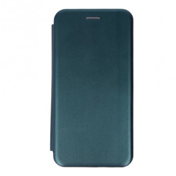 Кожен капак Flip Cover, съвместим с Huawei Nova Y70 / Y70 Plus, магнитно затваряне, тип книга, държач за карта, пълна защита, професионална защита, зелен