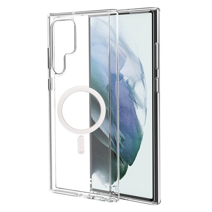 Калъф за Samsung Galaxy S22 Ultra, Silicon TPU, Ultra Safe Camera, Optim Solution, Прозрачен