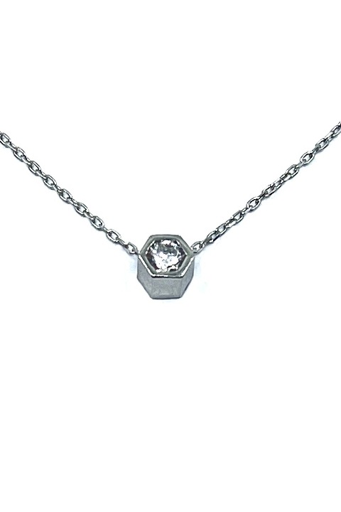 Colier minimalist din argint 925 cu zirconiu, Agavi