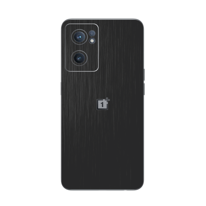 iSkinz Folie for OnePlus Nord CE 2 5G – szálcsiszolt fekete 360 vágott, teljes testet fedő tapadó bőr, hát- és oldalvédő tok
