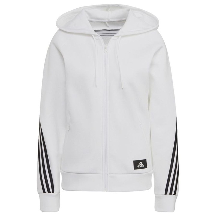 Adidas W Fi 3S FZ Női sportos pulóver, fehér, kapucnival, M