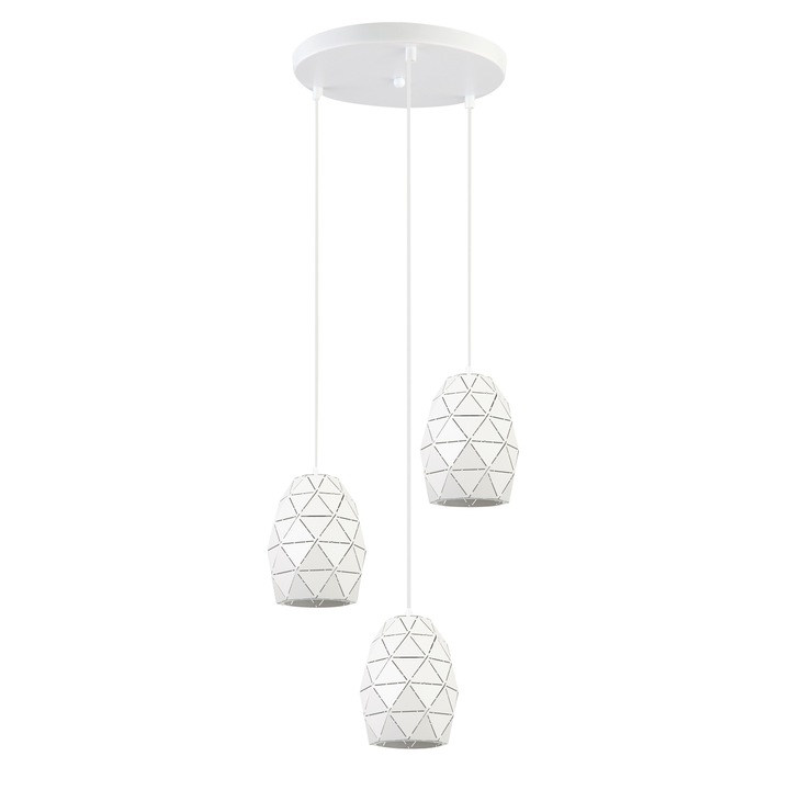 Italux MDM-3480/3A W HARLEY Pendant, стомана, E27, 102 см, регулируема височина, бял