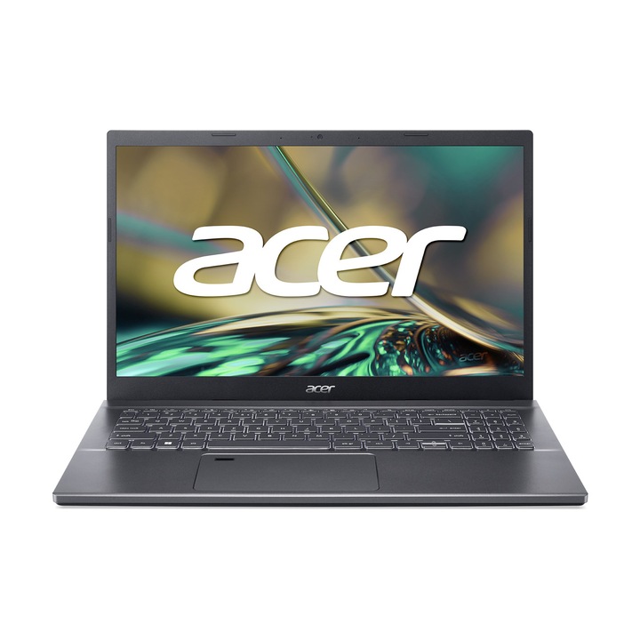 Лаптоп Acer Aspire 5 A515-57G-713D, NX.K2FEX.003.16GB.500SSD, Windows 11 Pro, 15.6", Intel Core i7-1255U (10-ядрен), NVIDIA GeForce MX550 (2GB GDDR6), 16 GB 3200MHz DDR4, Сив