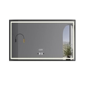 Oglinda baie led cu senzor de miscare, 80x60cm, Rama Negru Mat, Led Touch, ESN J30