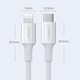 Cablu Ugreen MFi USB Type C - Lightning 3A 0.25m fehér (US171)