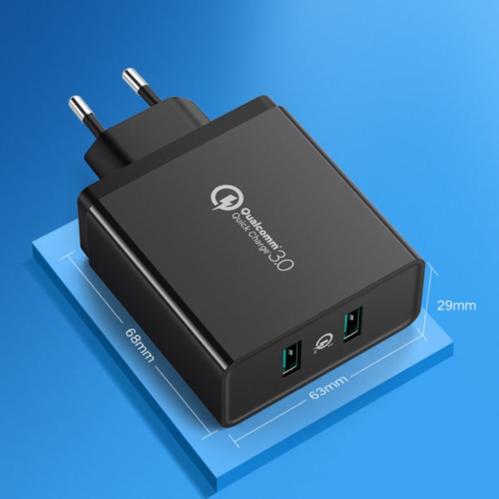 Incarcator Ugreen 2xUSB-A 36W QC3.0 negru (CD161)