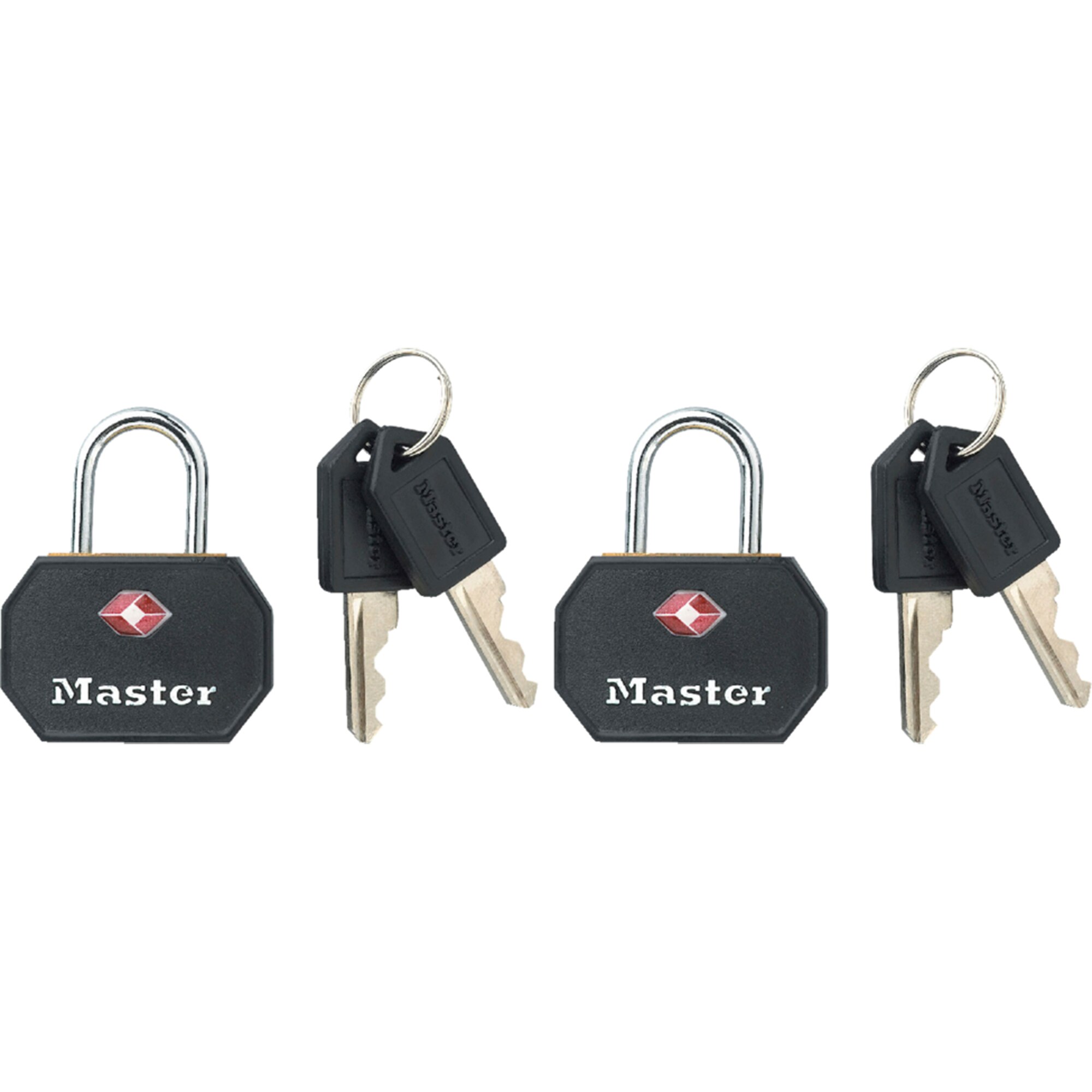 Set 2 buc lacat de otel Masterlock 4681EURTBLK, corp 30 mm