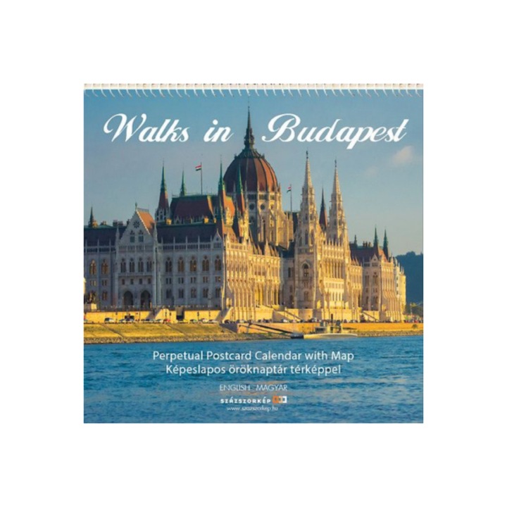 Plimbări în Budapesta - Calendar perpetuu ilustrat cu hartă