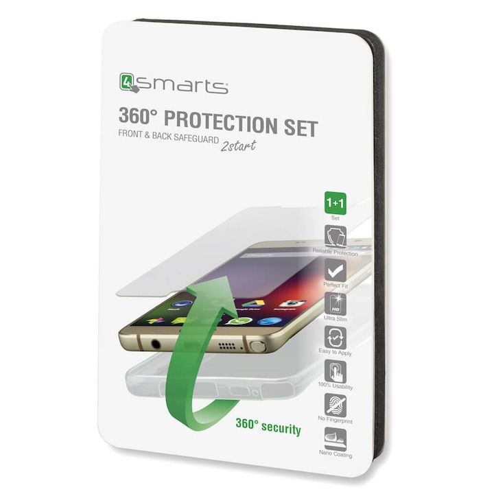 Силиконов кейс 4smarts 360° Protection Set за дисплея на LG K3, Прозрачен