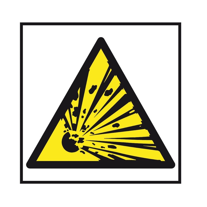 Indicator securitate Pericol de explozie, PVC, 200x200 mm