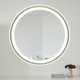Oglinda Florin Art cu iluminare led, functie dezaburire, 70 cm, rotunda, rama aurie