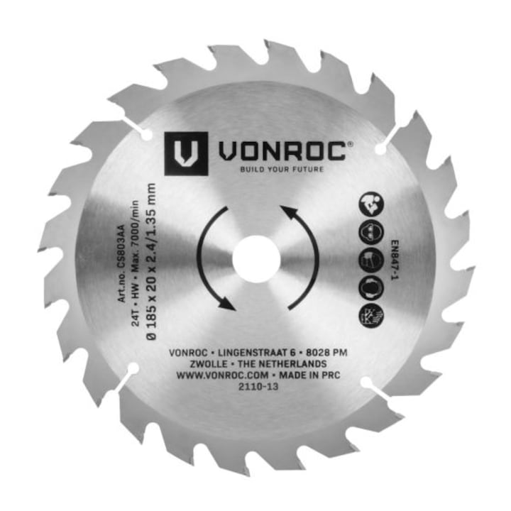 Диск за циркуляр VONROC CS803AA, 185 мм, 24 зъба