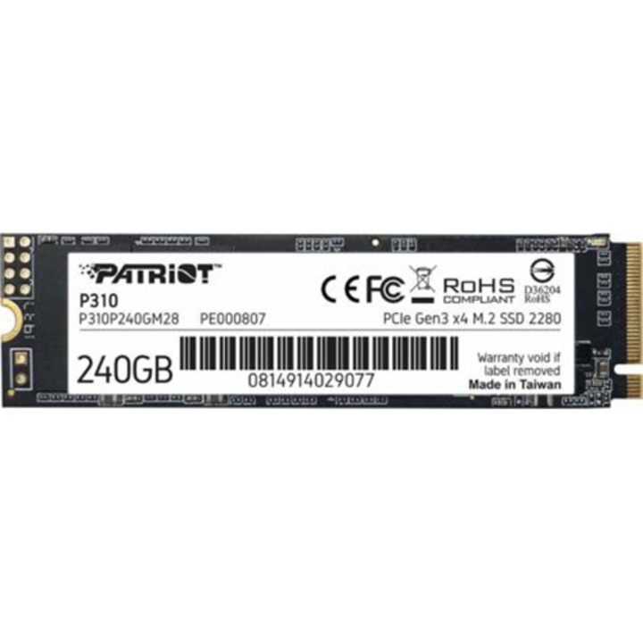 SSD, Patriot, 240GB P310 M.2 2280 PCIe SSD, 1700MB/s | 1000 MB/s