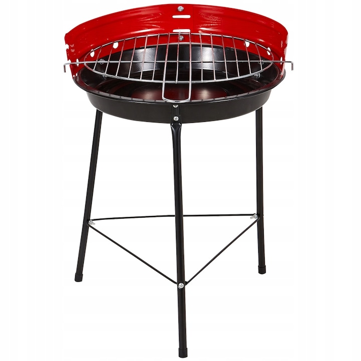 Gratar pe carbuni, grill reglabil, protectie anti vant, 41x33,5x46,5 cm