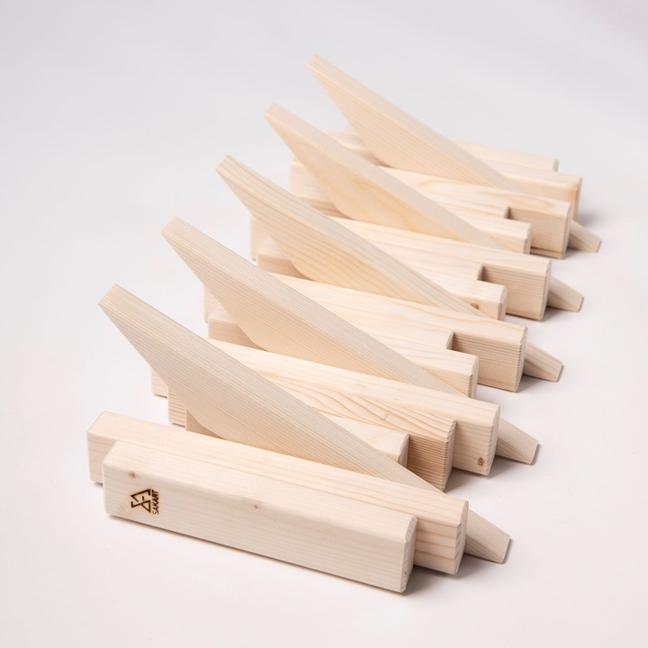 Стенна закачалка за дрехи Lemnart N, 52х30х5см, Дърво, Натурална