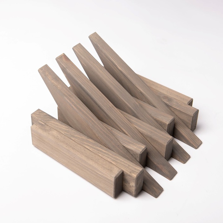 Стенна закачалка за дрехи Lemnart N mini, Дърво, 27х30х5см, Таупе