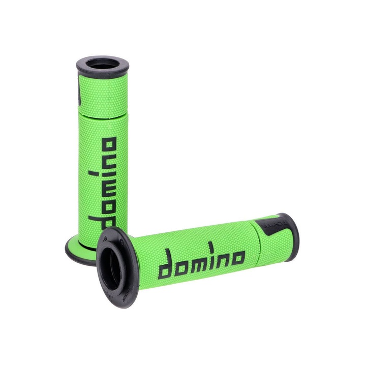 Set de manere pentru ghidon, Domino A450 On-Road Racing, verde/negru, cu capete deschise