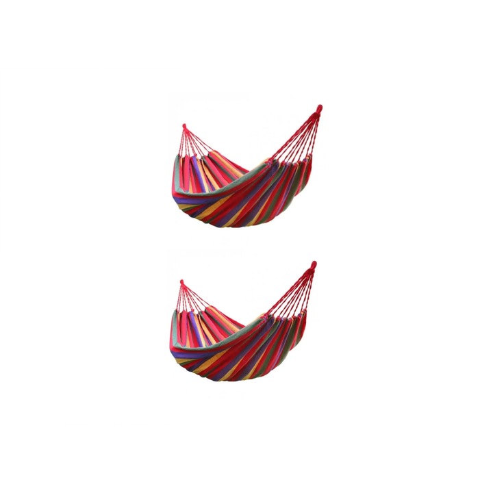 2 db egyszerű pamut függőágy készlet, 200 x 80cm, teleMAG