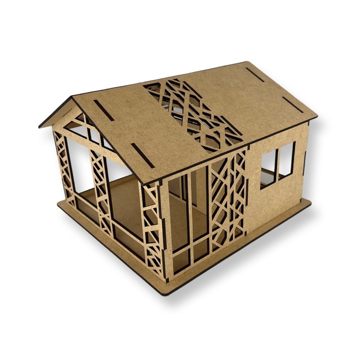 Erdei ház babáknak, építészeti modell 23*34*19cm