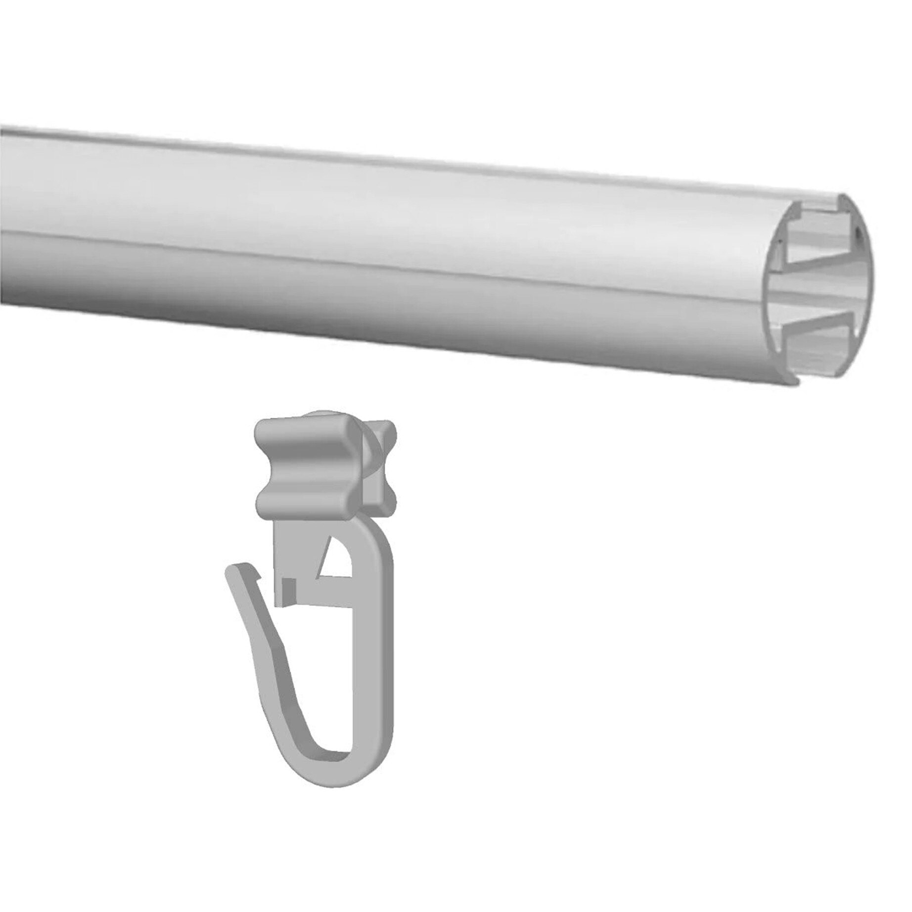 Set galerie metalica Cilindru striat, simpla, tip profil