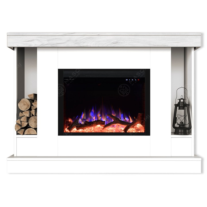 Semineu electric, Masomi, Woodline 26 & Bliss-26' 1600 W, Supermat alb/Stejar alb, 146*105*30 cm