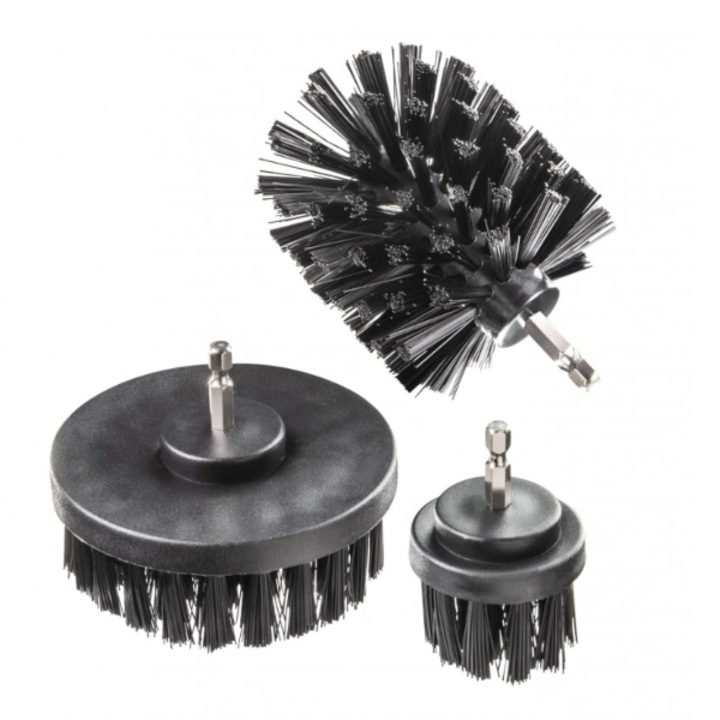 Set 3 perii din plastic, diametru 50-100-90 mm, prindere hexagonala 1/4" 170113 RAIDER