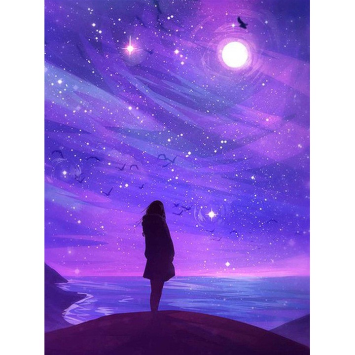 Set pictura cu diamant 5D, Model femeie, Multicolor