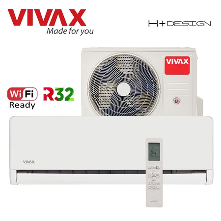 Aer Conditionat VIVAX ACP-12CH35AEHI White H+ Design R32, Wi-Fi Ready, Inverter, 12000 BTU/h, Ionizator, Flux de aer 3D, I Feel, Filtrare Bio Hepa, Auto Swing, Functionare Silentioasa, ecran LCD