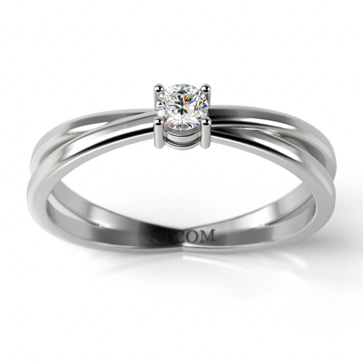 Пръстен, Ашир, Годежен модел, От бяло злато