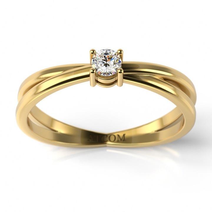 Пръстен, Ашир, Годежен модел, От жълто злато