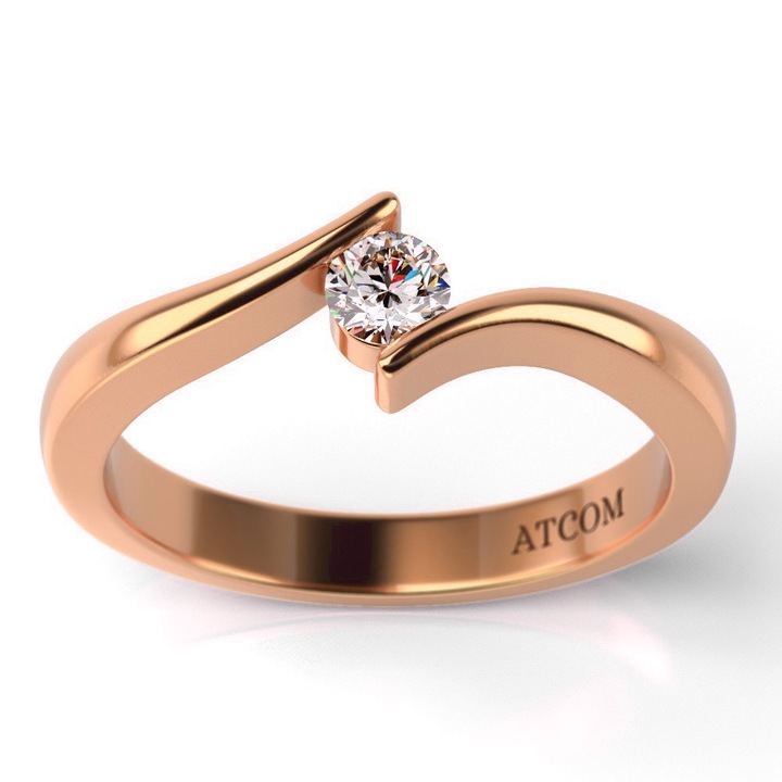 Годежен пръстен от розово злато модел Remus