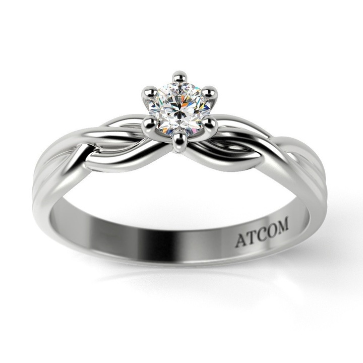 Пръстен, Vasily, Годежен модел, От бяло злато