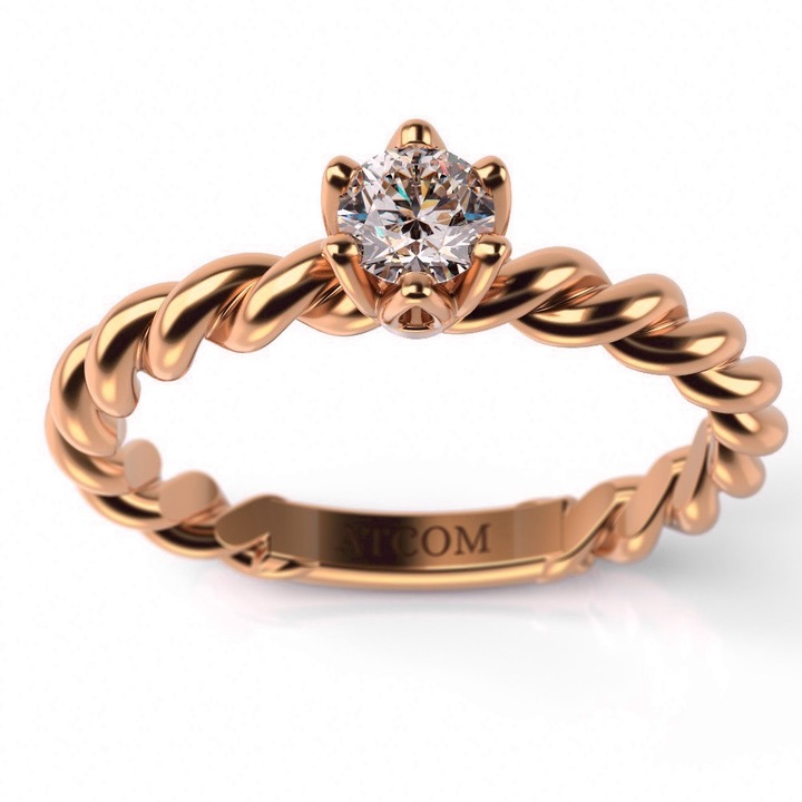 Пръстен от розово злато модел William, Годежен
