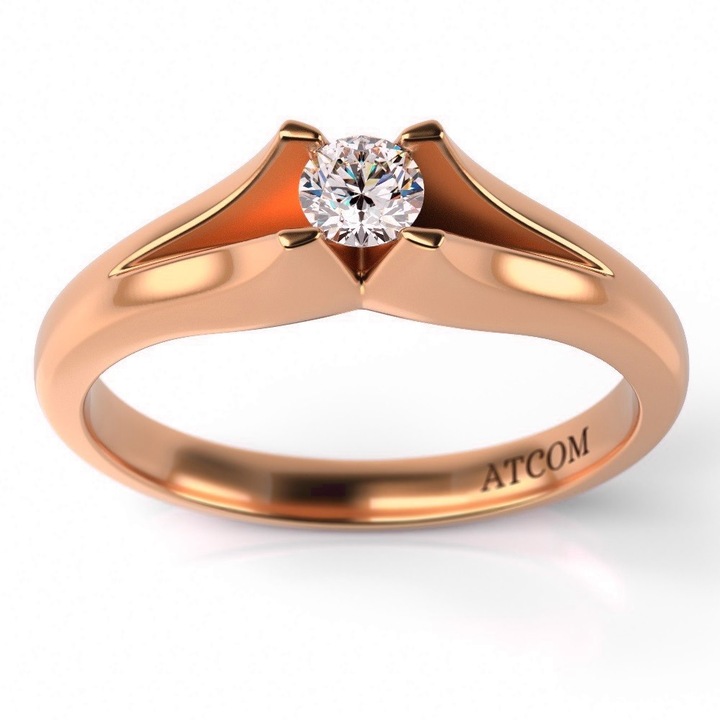 Годежен пръстен от розово злато модел Eduard