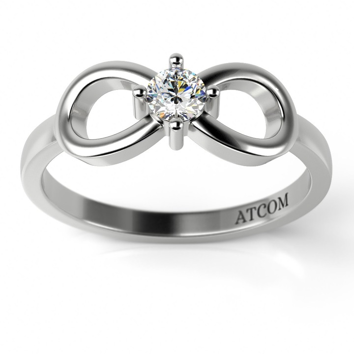 Пръстен, Амадеус, Годежен модел, От бяло злато