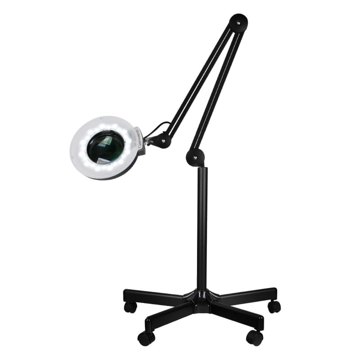 Lampa profesionala cu lupa si suport Activeshop, S5, 5 dioptrii, 12W, Negru