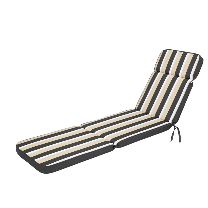 Perna de sezlong "Niko" Grafit | Bej Oxford 191 cm x 57 cm